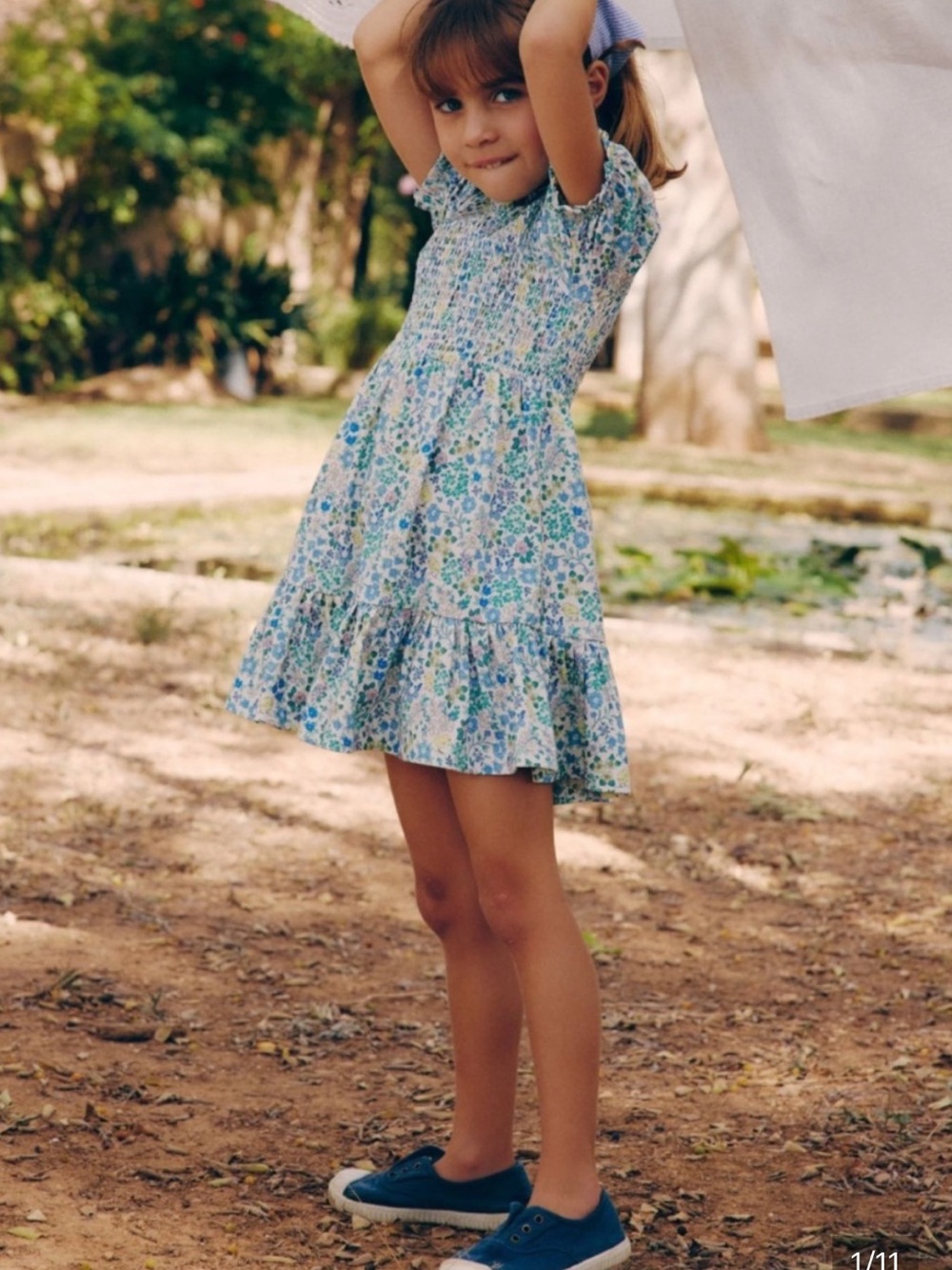 MINI BODEN Aurora Shirred Twirly Dress